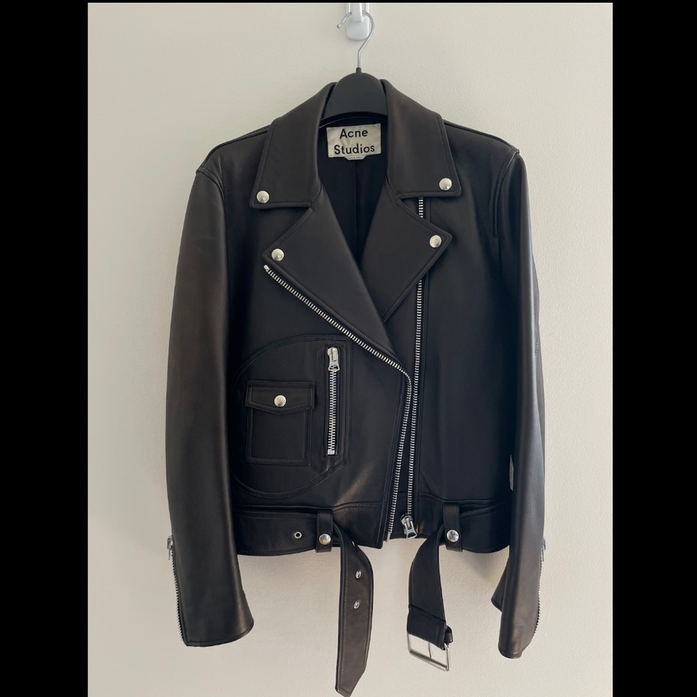 ACNE STUDIOS Black Leather Biker Jacket